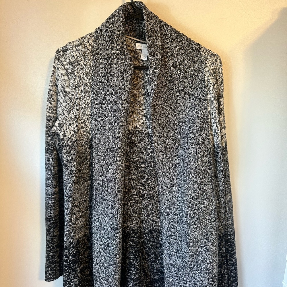 Charter club, heavy duty,‎ black, gray, and white sweater women’s small